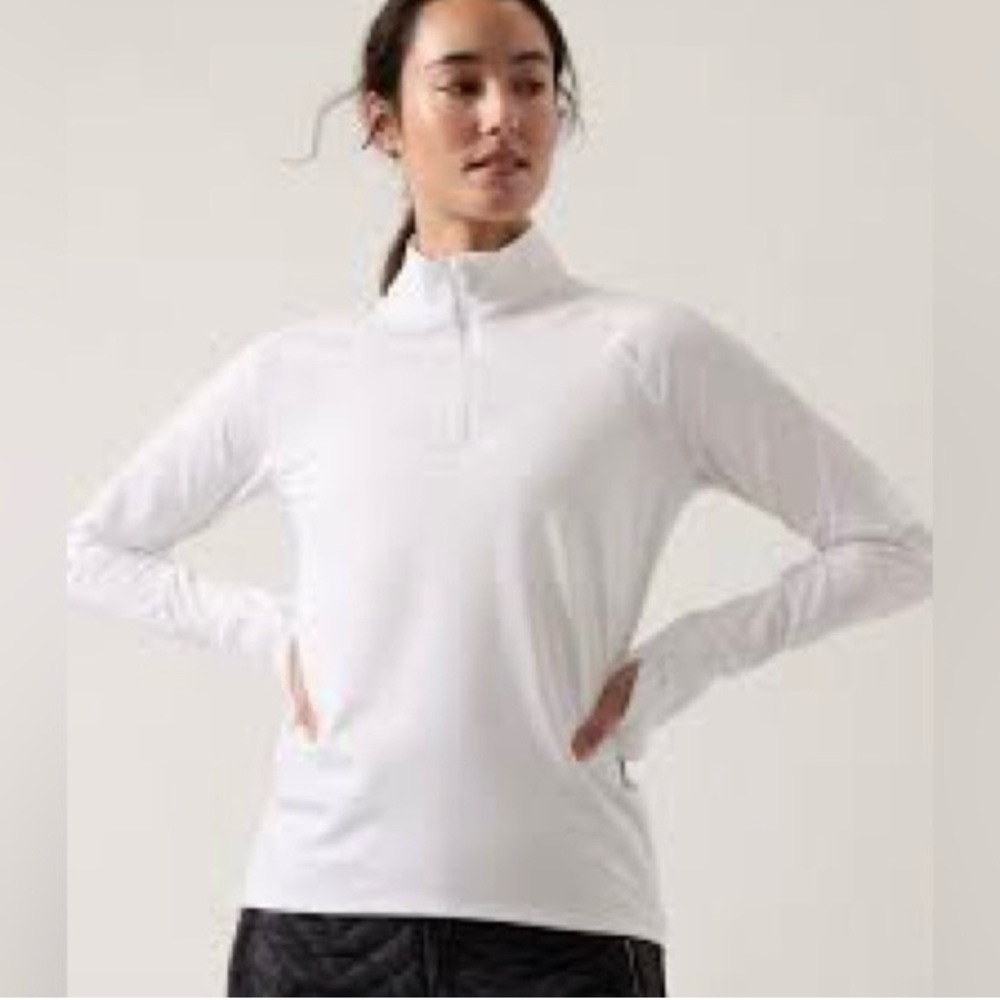 Athleta - Whistler Half Zip - Size Small - Bright White - Like New